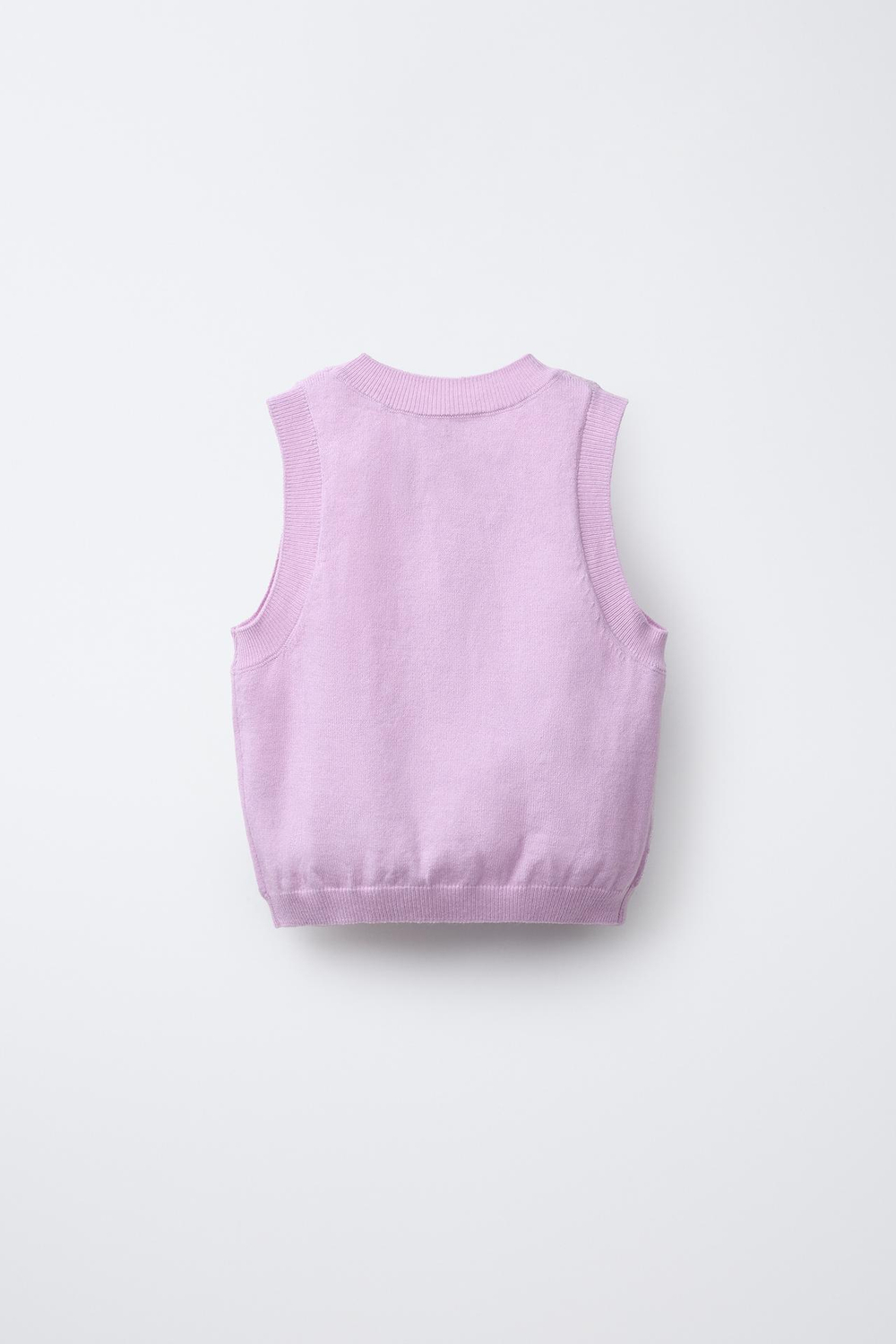 ZARA ТРИКОТАЖНЫЙ ТОП С ПАЙЕТКАМИ, ЦВЕТ МАЛЬВЫ