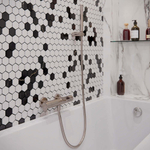 Смеситель термостатический для ванны с каскадным изливом и душевым комплектом ALEXIA 363901DNC никель