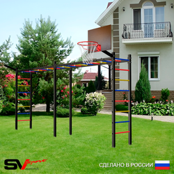 Уличная шведская стенка Sv Sport рукоход х 2 У50011К (Щит баскет/Кронш бокс)