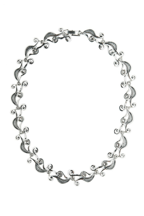 "Трезини" колье в серебряном покрытии из коллекции "Архитектура" от Jenavi с замком пряжка