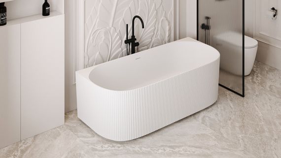 Ванна из искусственного камня ABBER Stein AS9630 белая матовая