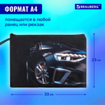 Папка для тетрадей BRAUBERG А4 1 отделение полиэстер на молнии с ручкой Super car (2 штуки в упаковке)