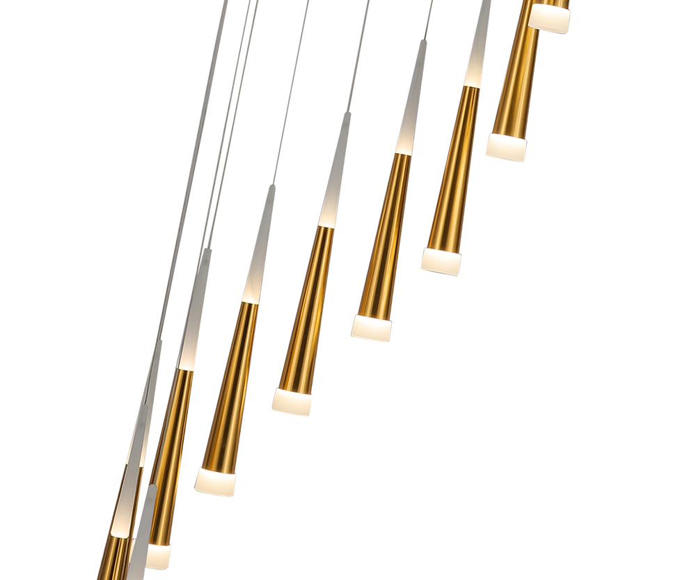 6114-15A,33 Люстра каскадная Рэй золото d50