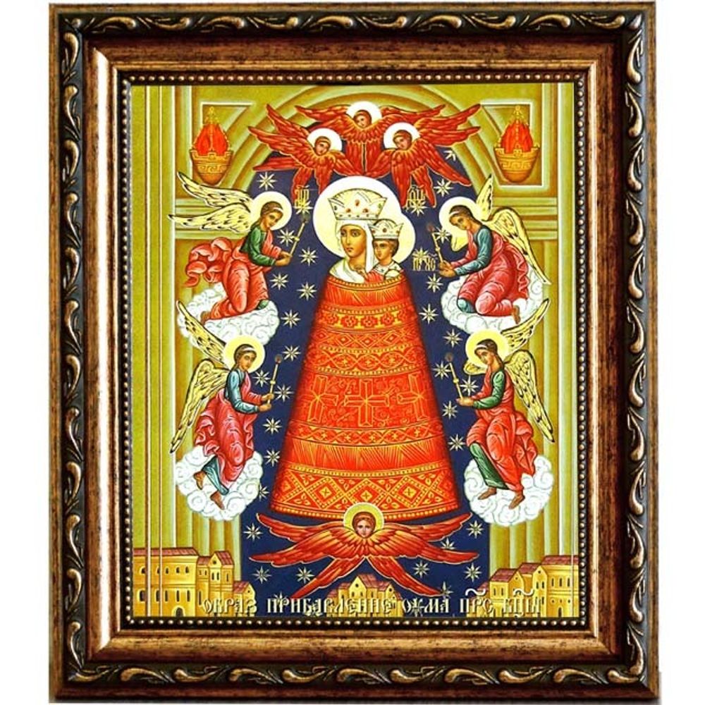 Прибавление ума (Подательница ума). Икона Божьей Матери на холсте  10х12 и 18х18 см в раме
