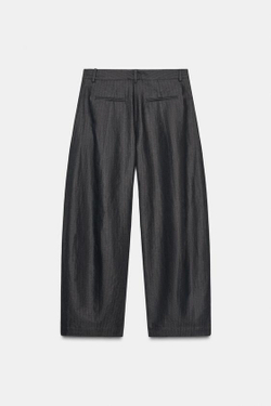 ZARA БРЮКИ В ПОЛОСКУ — ZW COLLECTION, СЕРЫЙ МЕЛАНЖ