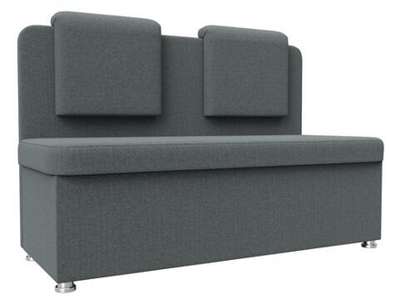 Диван кухонный прямой Маккон 2-х местный, Амур 07 серый, Рогожка, 125863