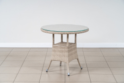 Стол круглый, столешница стекло, коллекция Крит