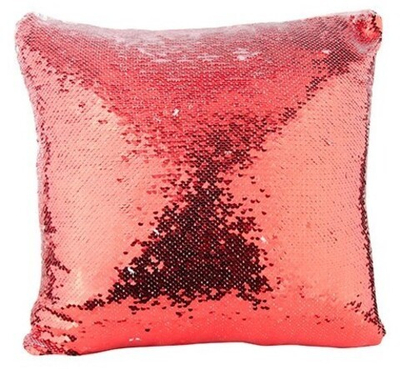 Чехол под печать для сувенирной подушки с Пайетками КВАДРАТ 40x40 см (Красный/Белый)