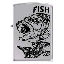 Зажигалка ZIPPO Чёрный окунь (250 FISH - BIG MOUTH)