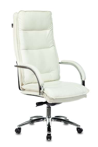 Кресло руководителя Бюрократ T-9927SL слоновая кость кожа крестов. хром