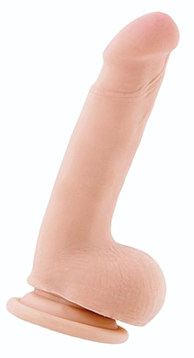 Реалистичный перезаряжаемый вибратор REALSTICK ELITE VIBRO с пультом ДУ - 18,5 см. (Цвет: телесный)