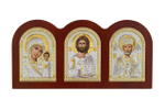 Триптих, Спаситель, Казанская БМ, Николай Чудотворец, икона, красное дерево 75х160