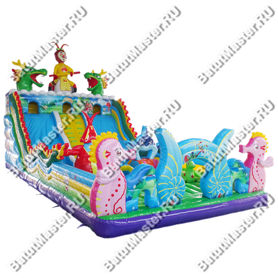 Коммерческий надувной батут "Затерянный остров" 14*7*7 м