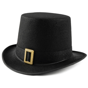 Шляпа Цилиндр, с золотой пряжкой, Черный, 56-58 разм