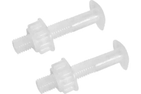 Крепление к сиденью унитаза VIR Plast Эконом1214, пластик, цвет белый, длина 60 мм, 2 шт
