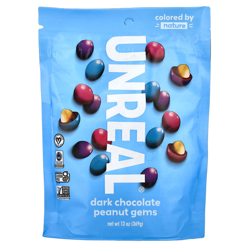 Unreal, Peanut Gems, темный шоколад, 369 г (13 унций)
