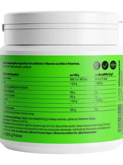 Zeinpharma натуральная D-манноза из березы, порошок 200 г