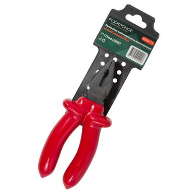 Плоскогубцы комбинированные диэлектрические 7''-175мм (1000V), на пластиковом держателе RockForce##Rock FORCE RF-6994A175