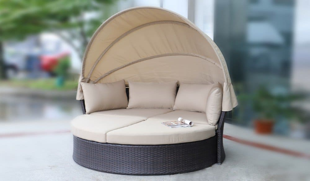 Диван-трансформер плетеный Tagliamento Shell Maxi, коричневый