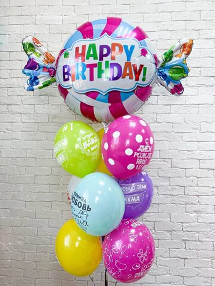 Фонтан из воздушных шаров "Конфетка"