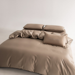 КПБ Однотонный Сатин Элитный на резинке OCER022, 2 спальный, 4 наволочки, простынь 160*200*30