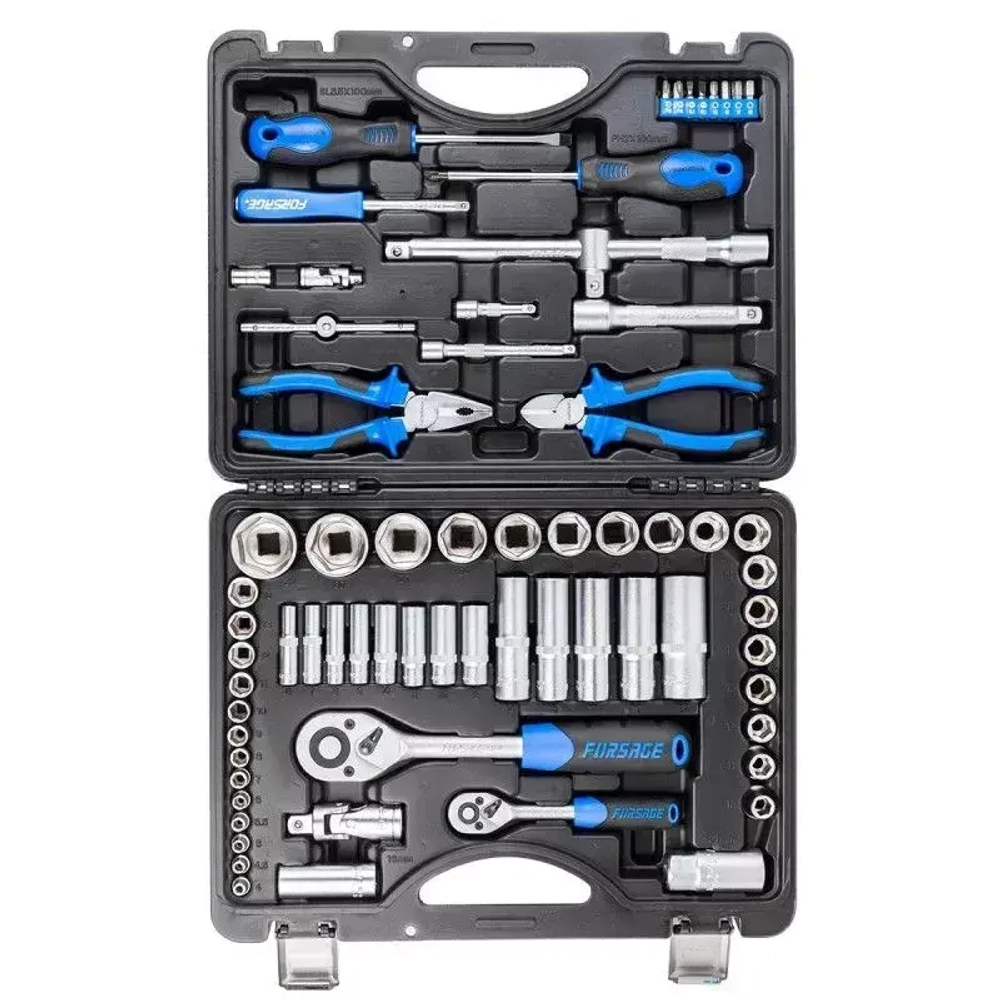 Набор инструментов 69пр.,1/4'',1/2'',(6гр.)(4-32мм) Forsage F-4603-5