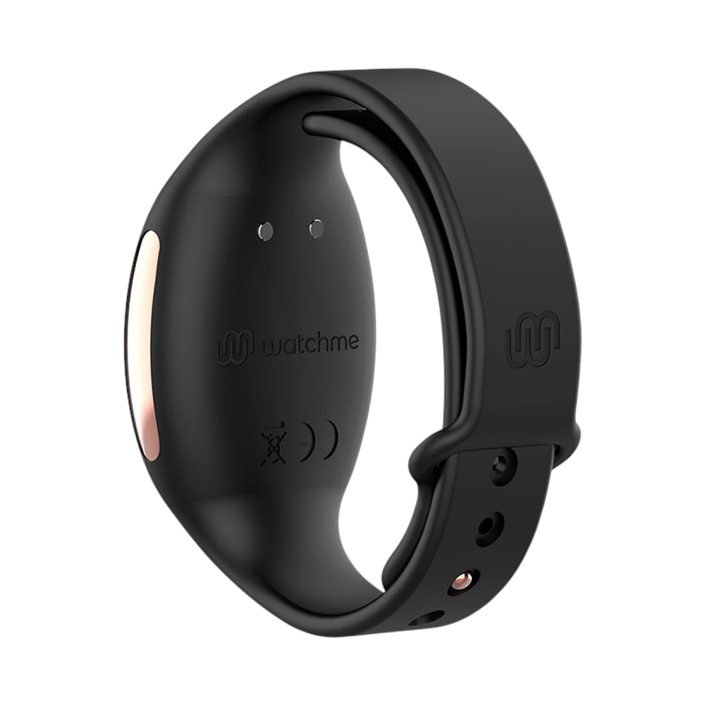 Чёрный вибромассажёр в трусики 9,6см с часами-пультом ДУ Anne's Desire Panty Pleasure Watchme Technology Black