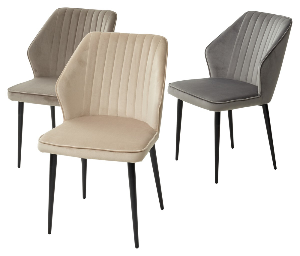 Стул М-City DISAUR Сиэтл -В (Seattle-V) Светло-серый 26, Велюр, Черный каркас