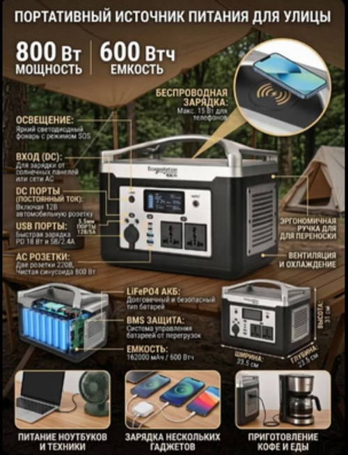 Портативный генератор 600w