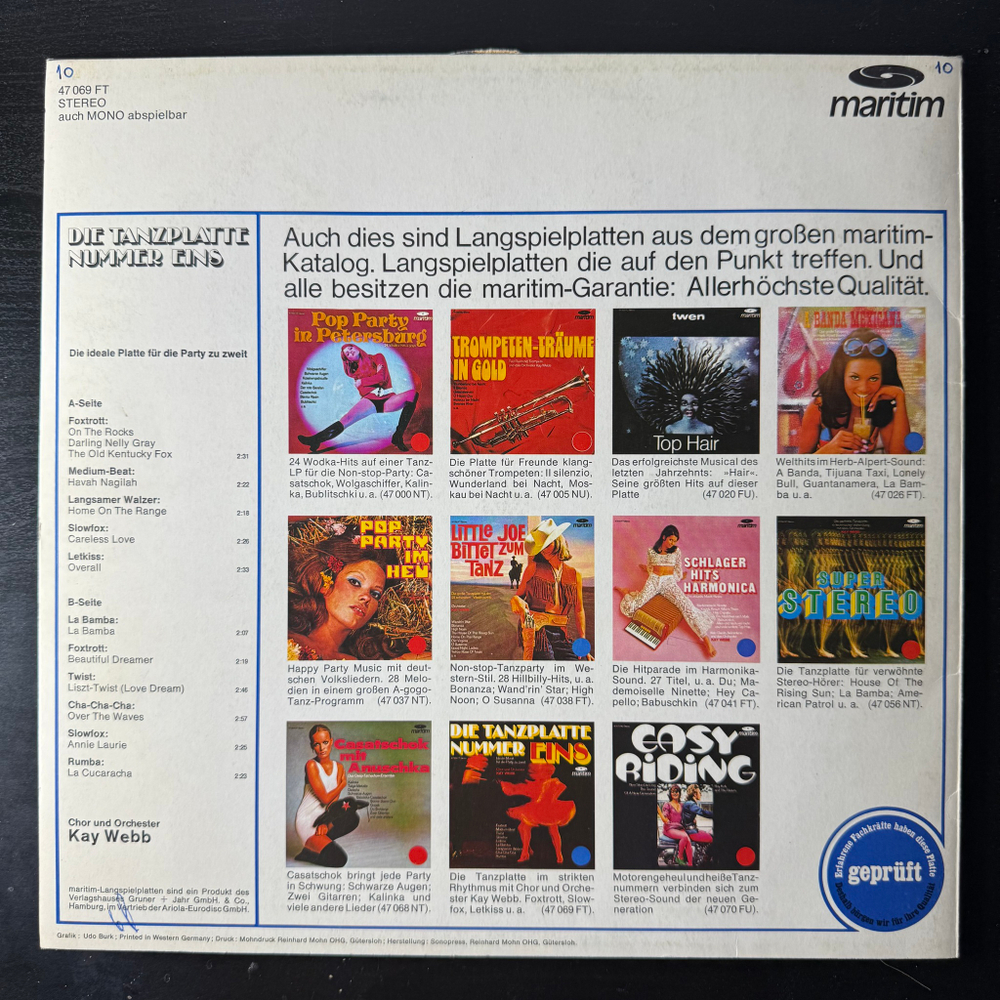 Сборник Chor Und Orchester Kay Webb ‎– Die Tanzplatte Nummer Eins (Германия)