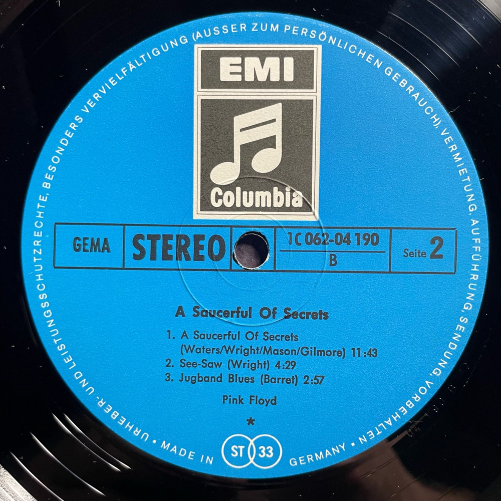 Винтажная виниловая пластинка LP Pink Floyd A Saucerful Of Secrets (Германия 1969)