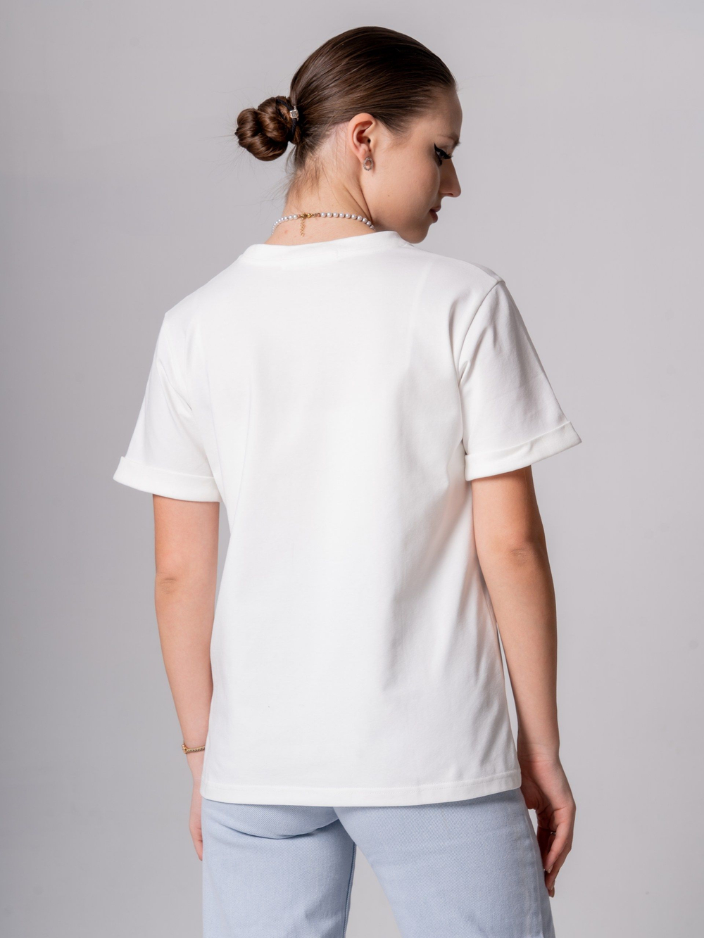 Футболка голубая с отворотами