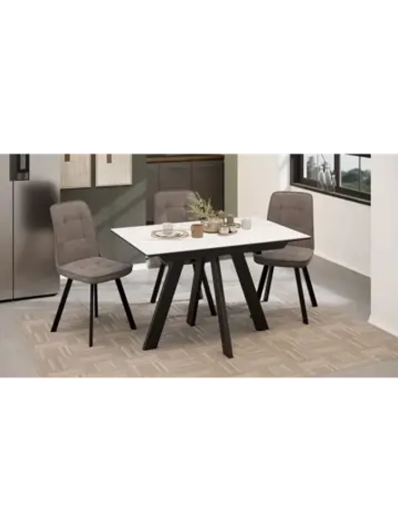 Стол кухонный Черный муар мрамор 120(160)х80х76 см