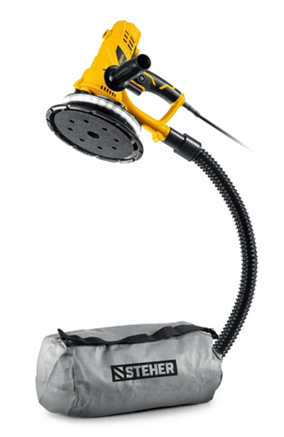 Шлифовальная машина для стен STEHER d180 мм, 900 Вт, подсветка (DWH-900)