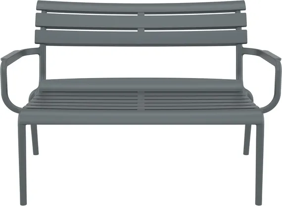 Диван пластиковый двухместный Paris Lounge темно-серый