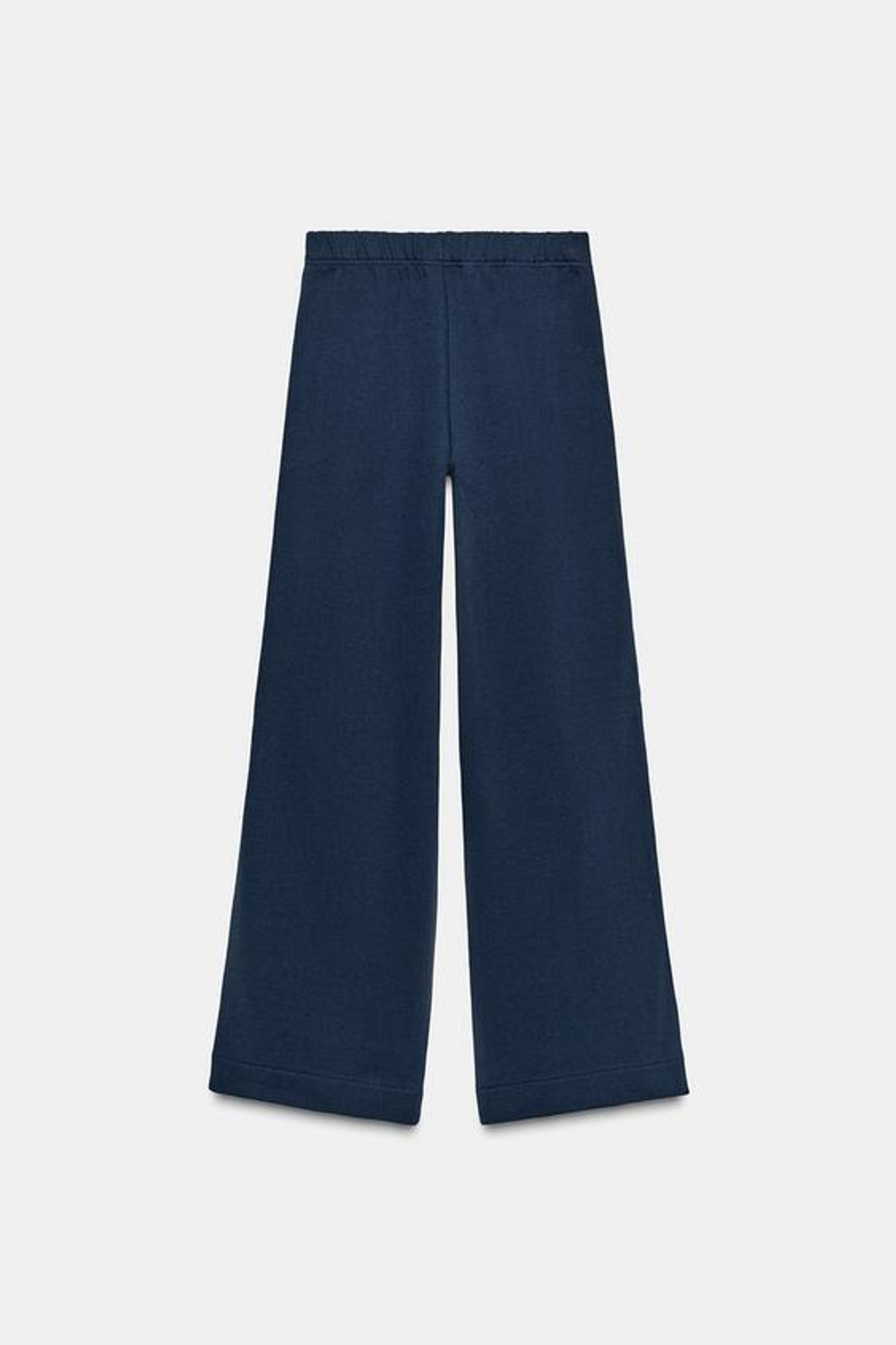 ZARA ШИРОКИЕ БРЮКИ ИЗ МЯГКОЙ ТКАНИ С КРУЖЕВОМ, МОРСКОЙ СИНИЙ