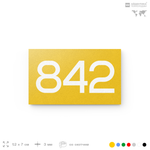 Номер на дверь 842, табличка на дверь для офиса, квартиры, кабинета, аудитории, склада, желтая 120х70 мм, Айдентика Технолоджи