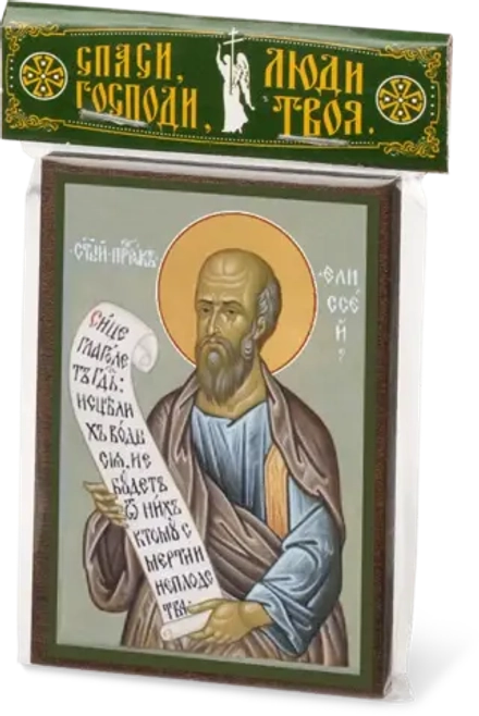 Икона "Елисей, пророк" 6х9 на МДФ-6