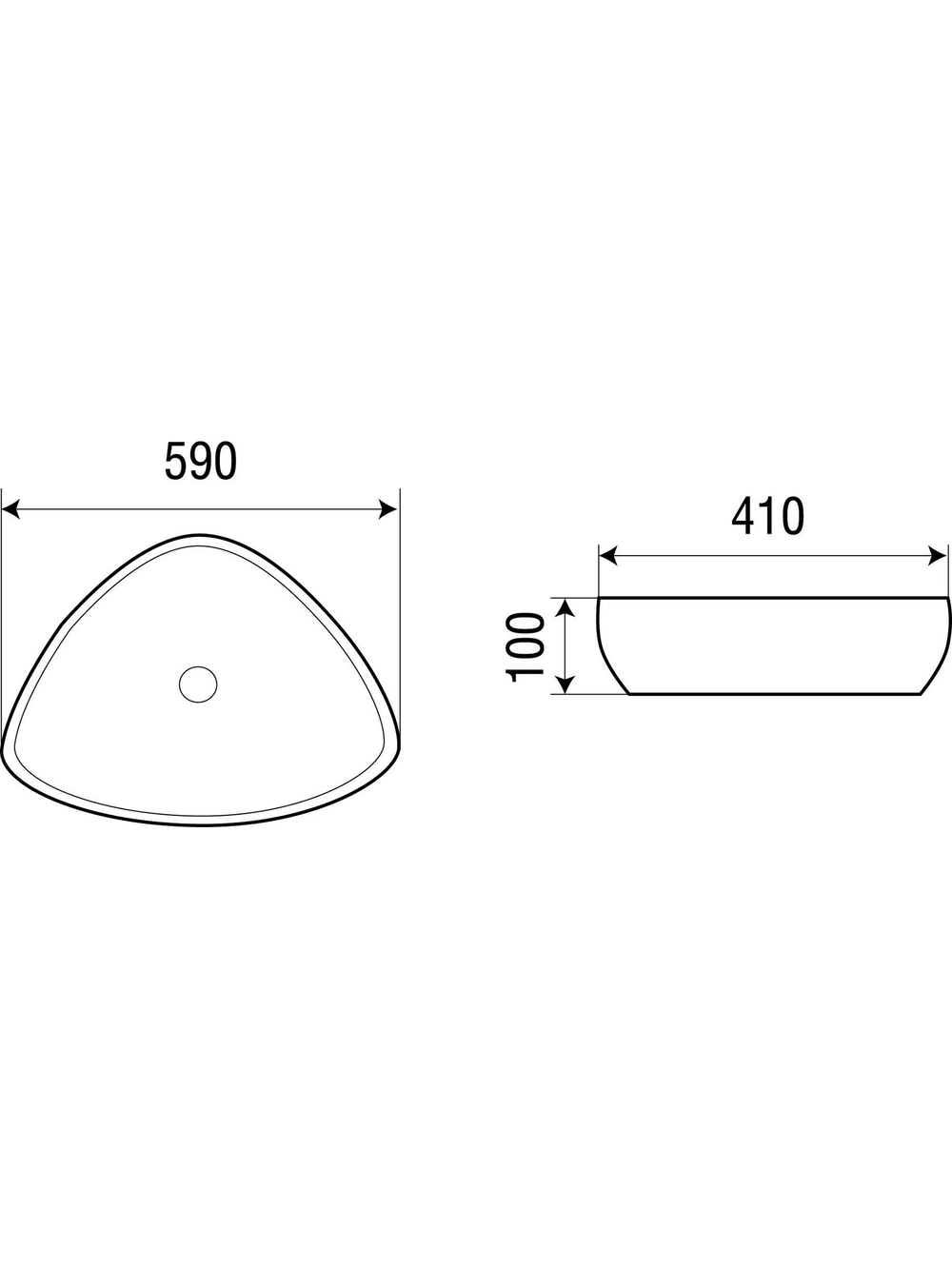 Раковина подвесная WeltWasser WW ELBACH 1131 590х410х100