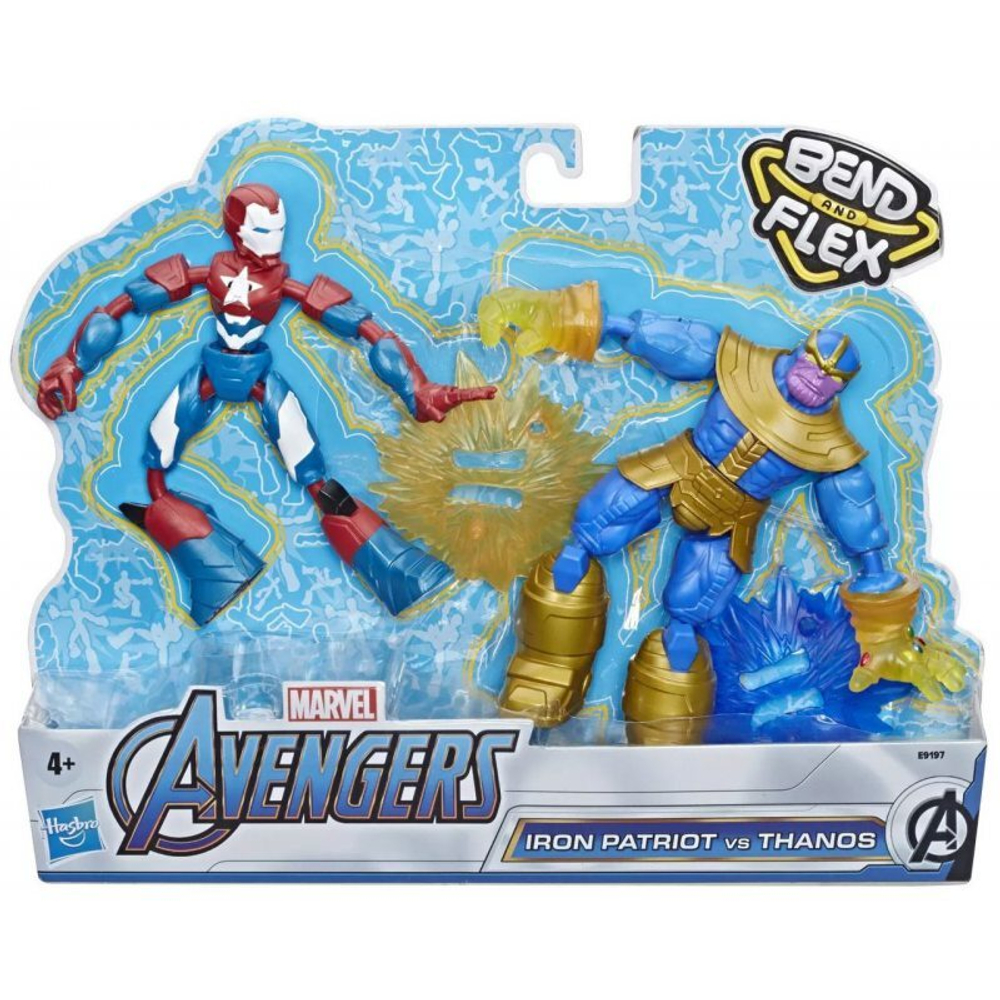 Hasbro Avengers Bend and Flex - Фигурка 15 см Iron Patriot и Thanos E9197