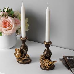 Подсвечник Птичка Терра правый Бронза