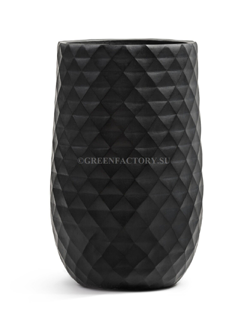Кашпо TREEZ ERGO - серия Diamond - Высокая округлая чаша - Антрацит