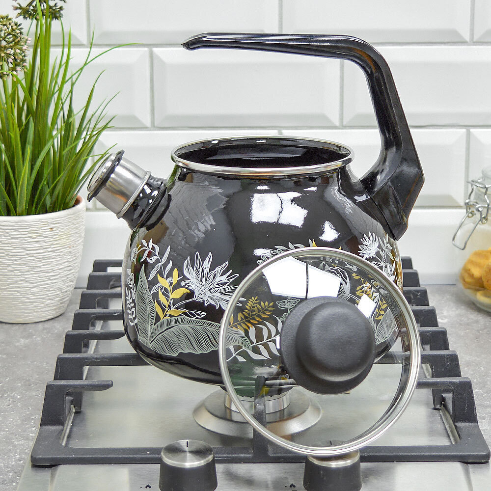 Чайник 3л со свистком "Magia" черный