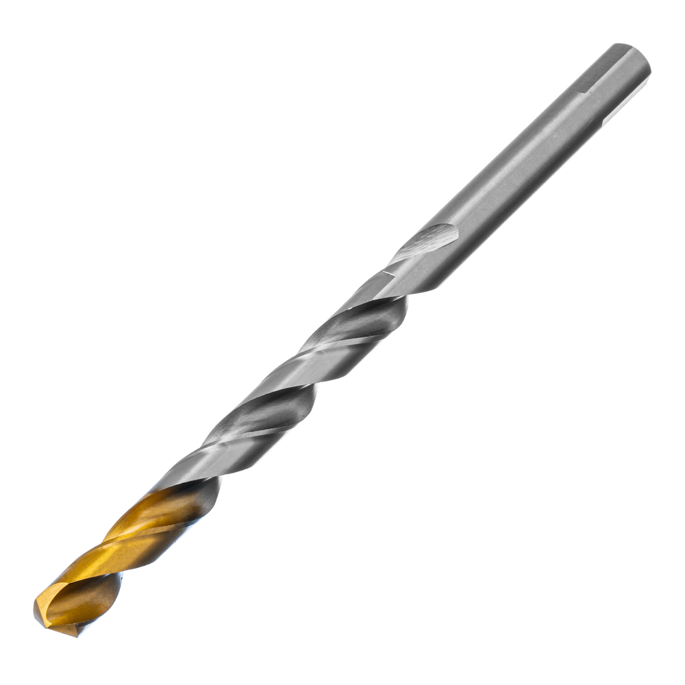 Сверло спиральное по металлу 12 x 205 мм, Р6М5, Golden Tip, удлиненное Denzel