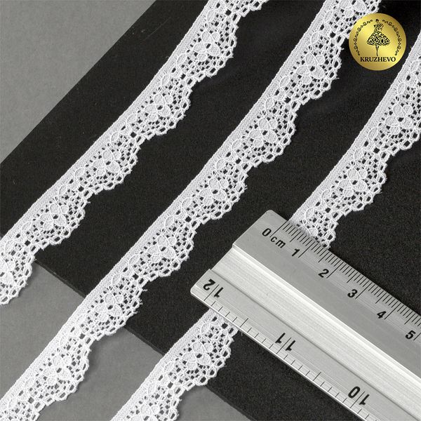 Кружево эластичное (стрейч) 15 мм 8031, цв.01 белый уп.50м, Kruzhevo
