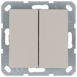 Выключатель двухклавишный 10A 250V~ с накладкой, цвет Тауп