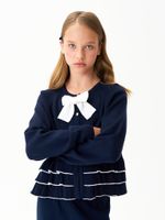 Кардиган для девочки 1165 сине-белый