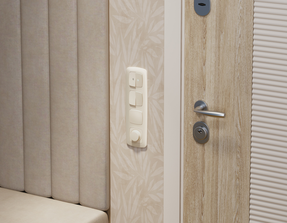 MO323010 Комплект механизма 2-кл выключателя OMEGA Бежевый матовый QUANT (OP3230, VM115)