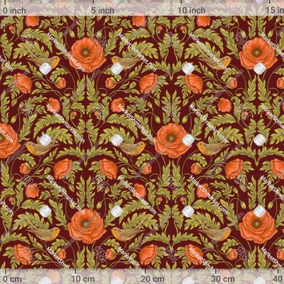 Орнамент Маки и птички by Irina Kalenova 526 DPI