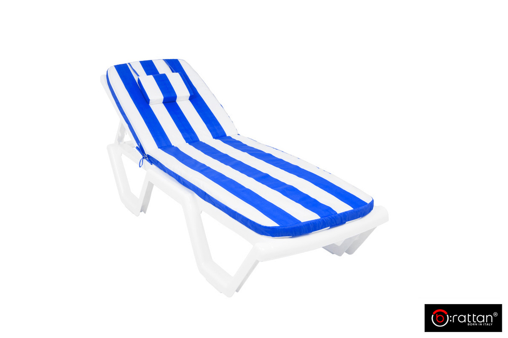 Матрац 710*570/1130*570мм с вертикальной подушкой (бело-синий) Premium